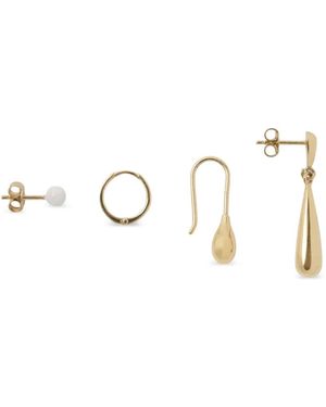 Lemaire Set De Piercings En Plata Bañada En Oro - Blanco