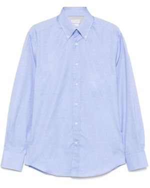Brunello Cucinelli Button-Down Cotton Shirt - Blue