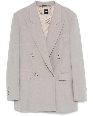 BOSS Double-Breasted Blazer - Gray