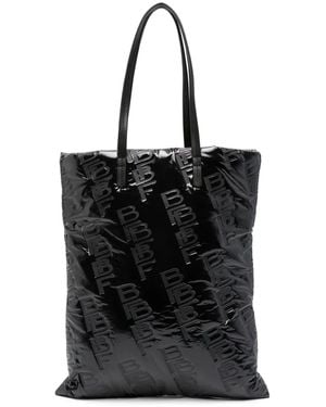 BY FAR Logo-Embossed Tote Bag - Black