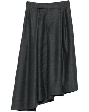Brunello Cucinelli Pleated Asymmetric Skirt - Grey