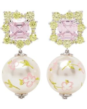 ShuShu/Tong Orecchini Con Perle Sintetiche - Bianco