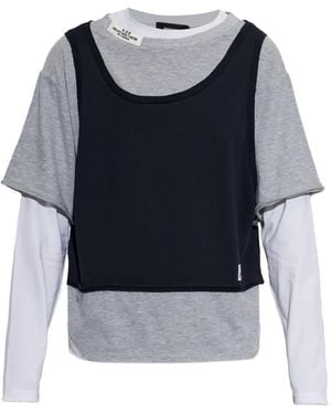 DSquared² Layered-Design Logo-Patch T-Shirt - Blue
