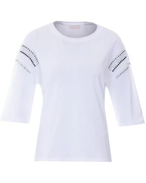 Liu Jo Stud-Details T-Shirt - Blue