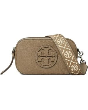 Tory Burch Sac À Bandoulière En Cuir À Logo Embossé Miller - Marron