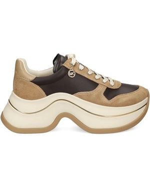 MICHAEL Michael Kors Leather Suede Platform Trainers - Multicolour