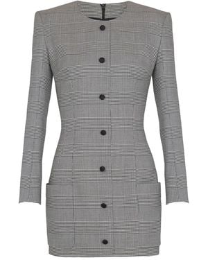 Balmain Prince Of Wales-Check Dress - Grey