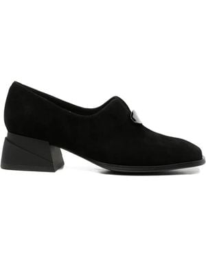ADRIANNA FERETTI Plaque-Detail Loafers - Black