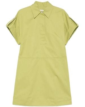 JOSEPH Ali Collared Short-Sleeve Mini Dress - Yellow