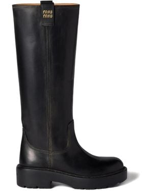 Miu Miu Leather boots - Schwarz