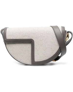 Patou Le Logo-Jacquard Shoulder Bag - Gray