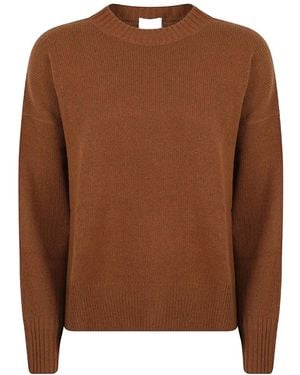 Allude Fine-Knit Cashmere Sweater - Brown