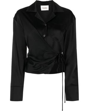 Nanushka Merano Wrap Shirt - Black