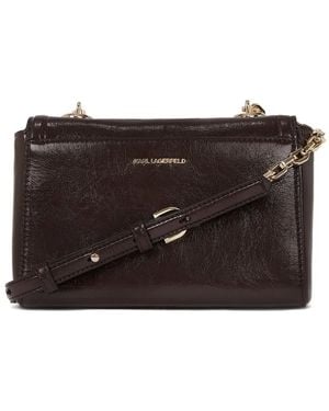 KARL LAGERFELD Small K-Autograph Naplak Cross Body Bag - Black
