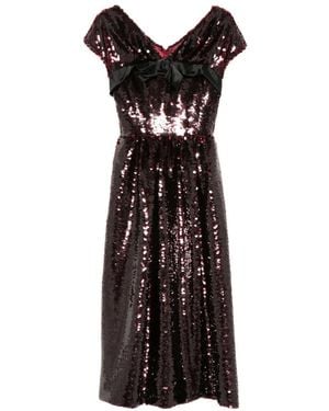 Simone Rocha Sequin-Embellished Bow-Detail Midi Dress - Black