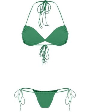 Amir Slama Bikini Mit Schnürung - Grün