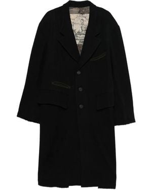 Ziggy Chen Abrigo Con Botones - Negro