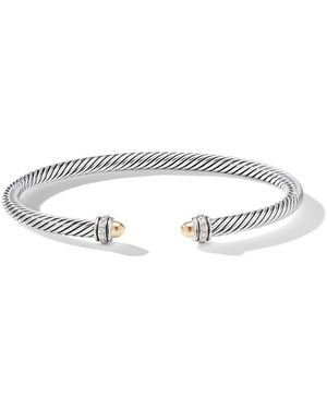 David Yurman 18Kt And Sterling Classic Cable Diamond Bracelet (4Mm) - Multicolour