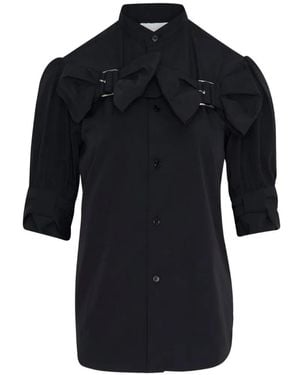 Noir Kei Ninomiya Bow Buckle-Embellished Blouse - Blue
