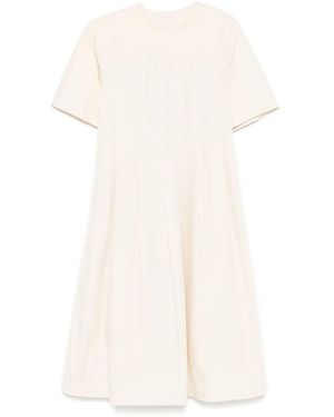 Add Robe En Coton À Coupe Mi-Longue - Blanc