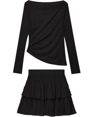 B+ AB Ruffled Mini Skirt - Black