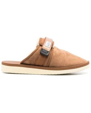 Suicoke Logo-Patch Mules - Brown