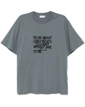 Qasimi Blurred Calligraphy T-Shirt - Grey