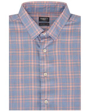 Faherty Movement Check-Print Shirt - Blue