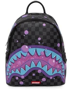 Sprayground Shark Mouth Checkered Backpack - Blue
