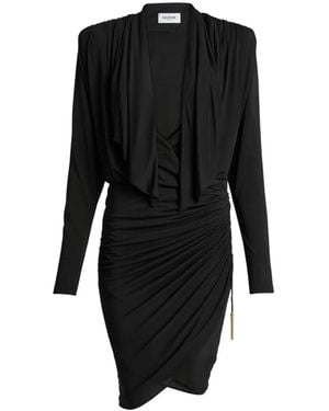 Balmain Gedrapeerde Jersey Jurk - Zwart