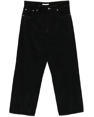 sunflower Cotton Corduroy Tapered Trousers - Black