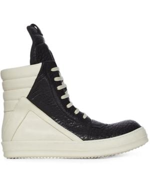Rick Owens Zapatillas Geobasket De Piel A Paneles - Blanco