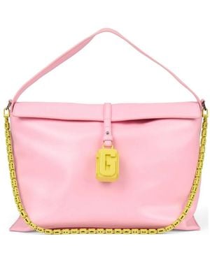 Gcds Mega Comma Logo-Plaque Chain-Link Shoulder Bag - Pink