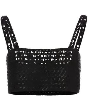 Magda Butrym Crochet Cropped Top - ブラック