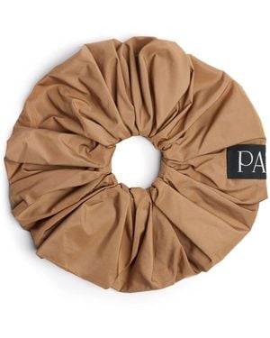 Patou Large Logo-Print Scrunchie - Brown