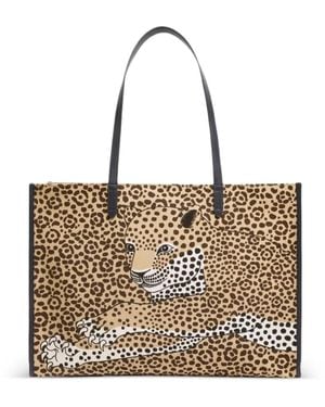 Inoui Edition Felis Schultertasche Mit Leoparden-Print - Natur