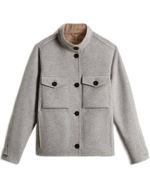 Woolrich Double Flap-Pocket Long-Sleeve Jacket - Grey