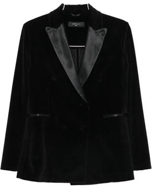 Circolo 1901 Double-Breasted Velvet Jacket - Black