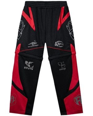 REVENGE Racer Patch Convertible Track Trousers - Red