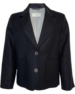 Peserico Linen Notched-Lapel Jacket - Blue