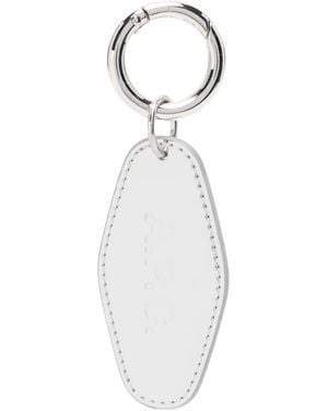 A.P.C. Logo-Charm Keyring - White