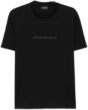 Emporio Armani Logo-Print T-Shirt - Black