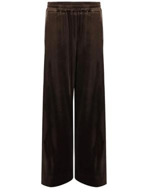 DON'T @ ME Velvet Wide-Leg Trousers - Black
