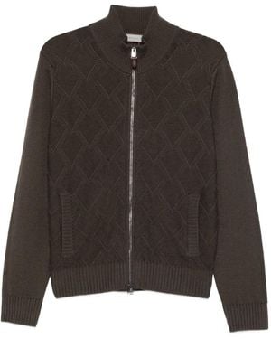 Canali Gesteppter Cardigan Mit Reißverschluss - Schwarz