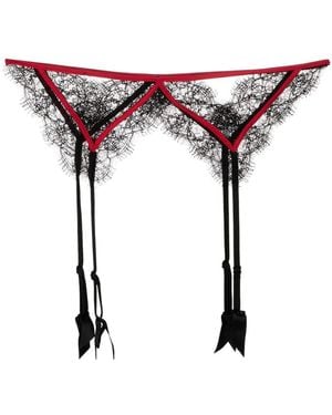 Kiki de Montparnasse Lace Detailing Garter Belt - Red