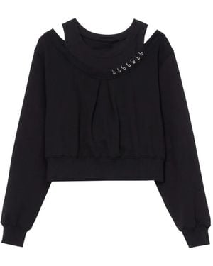 3.1 Phillip Lim Cold-Shoulder Safety-Pin Top - Black