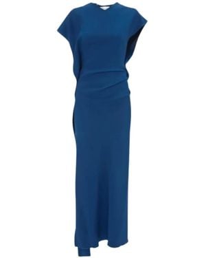 Victoria Beckham Victoria Asymmetric Midi Dress - Blue