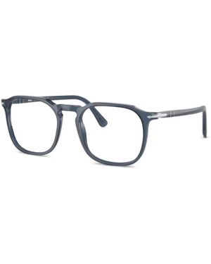Persol Brille Mit Eckigem Gestell - Blau
