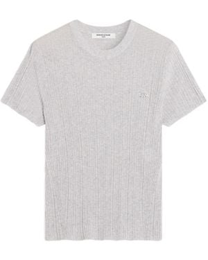 Maison Kitsuné Ribbed-Knit T-Shirt - White