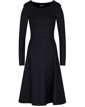 Giorgio Armani Wool Midi Dress - Black